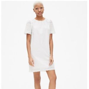 GAP WOMEN'S 418588 EYELET EMBROIDERED SHIFT DRESS